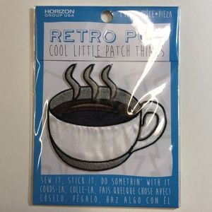 Coffee Cup Patch Retro Pop Sew or Stick